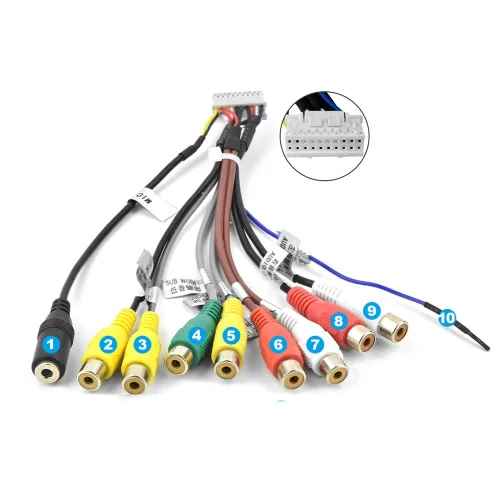 PODOFO 차량용 라디오 액세서리 와이어 케이블 범용 DIN 커넥터 어댑터 멀티미디어 TA VW NISSIAN USB 플레이어 플러그