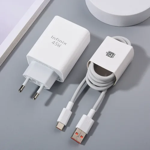 인피닉스 45W 충전기 EU 초고속 어댑터 6A USB C 케이블 핫 60 노트 40 프로+ GT 호환)