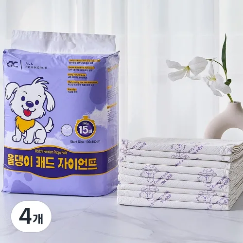울댕이패드 순간흡수 프리미엄 배변패드 초특대형 일반형 모음, 4개, 15개입