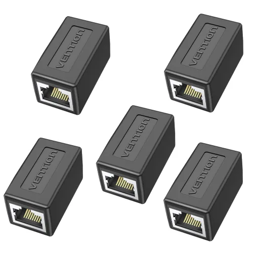 벤션 CAT6 FTP 랜연장 젠더 RJ45 키스톤 잭 커플러, 5개, 블랙