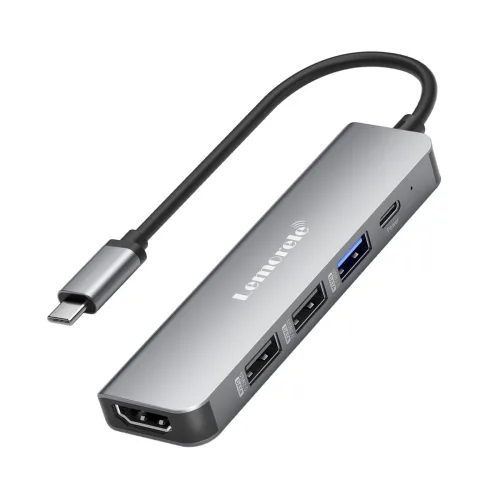 Lemorele USB C 타입 5포트 멀티허브 HDMI 4K 지원 PD100W 고속충전 USB3.0 허브, TC101, 1개