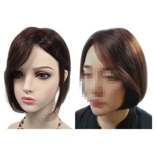 인모 정수리부분가발 (11x12)-10인치 두피표현 수제가발, 2.불파트 (11x12)-자연갈색, 1개