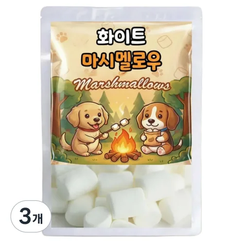 부드럽고 폭신한 달콤쫀득 화이트 마시멜로우, 300g, 3개