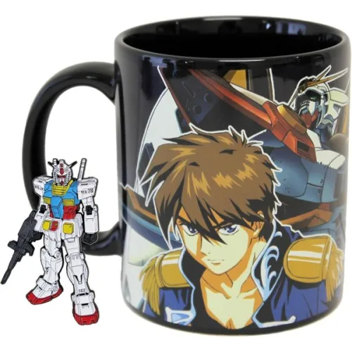 건담 윙 파일럿 11온스 커피 머그컵 에나멜 핀 포함