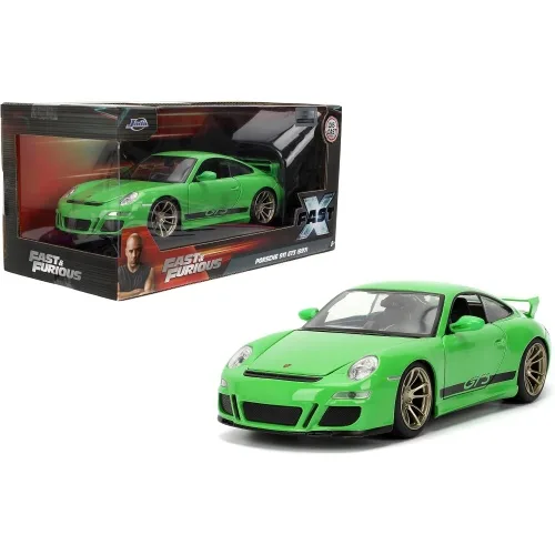 Jada Toys 패스트 앤 퓨리어스 1:24 스케일 다이캐스트 2007 포르쉐 911 GT3 문 여는 장면 정교한 내부 고무 타이어 포함 8세 이상 수집용 Fast X 정품