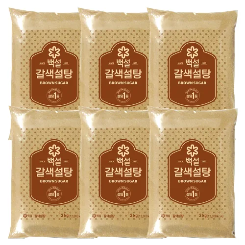 백설 갈색설탕, 3kg, 6개