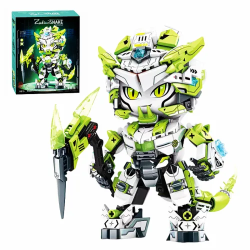 로봇 블록 호환 블록 프라모델 성인 조립놀이, 뱀 (553 PCS), 1개