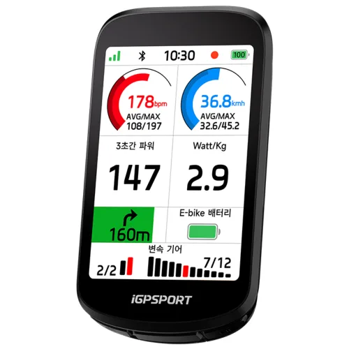 iGPSPORT BSC500 자전거 터치스크린 속도계 내비게이션 GPS 속도계, 블랙, 1개