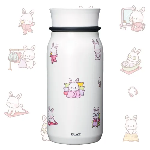 글래즈 316 스테인리스 디자인 보온보냉 캐릭터 텀블러, 1개, 470ml, 바니의하루
