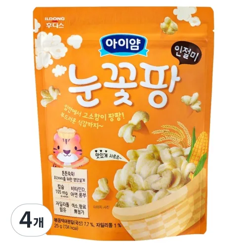 아이얌 유아용 일동후디스 아이얌 눈꽃팡, 4개, 25g, 인절미맛