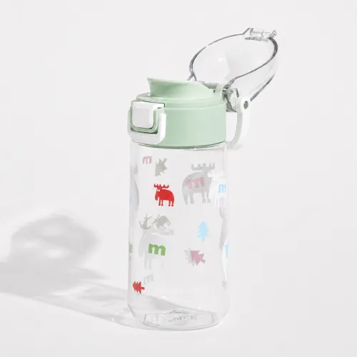MOZ 스웨덴 원터치 트라이탄 키즈 보틀 물병, 1개, 480ml, 포레스트그린