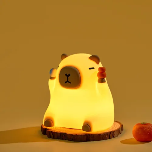 카피바라 실리콘 램프 귀여운 카피바라 터치등 수면등, 단일색상