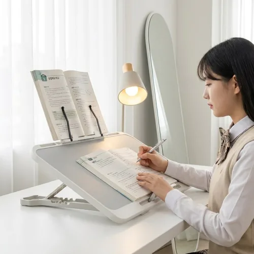 높이조절 2단 독서대 겸용 노트북 아이패드 거치대 접이식 대형 독서대, 그레이
