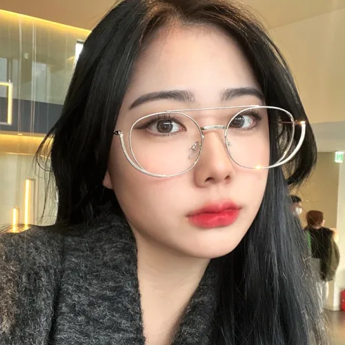 유니크 레트로 보잉 투브릿지 메탈 안경테