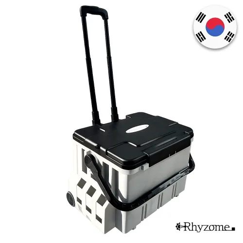 리좀 피싱 태클박스 캐리어 국내산 낚시 선상 루어 민물 바다 바퀴 원투 올인원, 1개, 블랙/카키