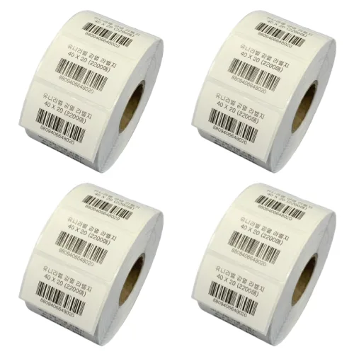 감열라벨지 가로4cm 세로2cm 2200매, 4롤