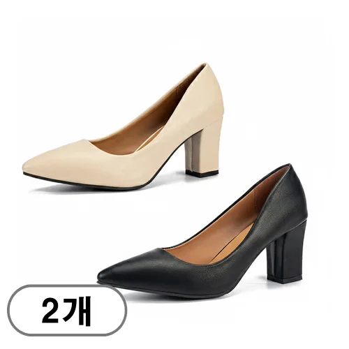 차쿠 1+1 스틸레토 펌프스 여성힐 7cm