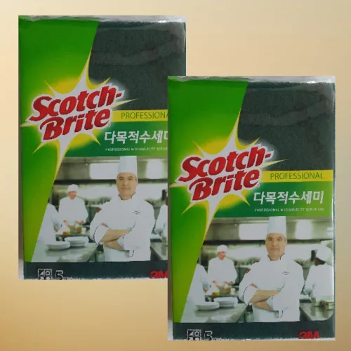 업소용 오븐 부엌청소 초록 수세미 2P 가게용 사각수세미 녹색수세미 베란다타일 청소용 개수대용, 1개