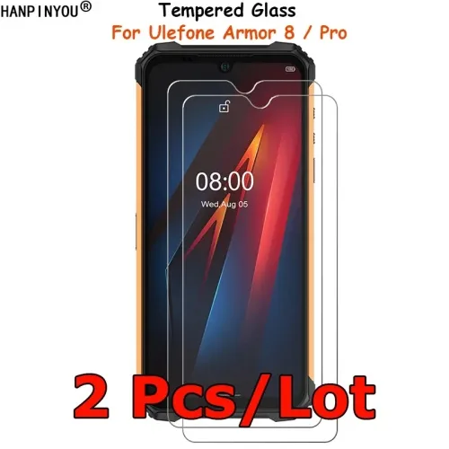 Ulefone Armor 8 6.1 강화 유리 화면 보호기 방폭 보호 필름 + 청소 키트 2 개들이