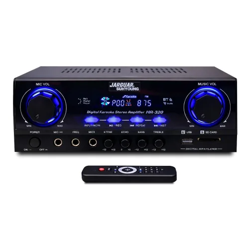 JARGUAR 미니앰프 MA-320 2채널 300W 출력 블루투스앰프 카페 매장 업소용, 블랙, MA-320