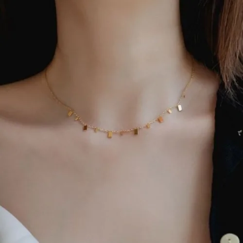 미니 펜던트 18K 골드 도금 목걸이 알러지 프리 변색 방지