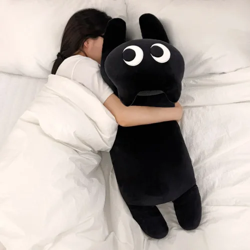 미뇽맨션 길쭉이 뚱냥이 바디필로우 인형 대형 애착 집들이 이사 자취 생일 선물 추천, 1개, 블랙, 25cm