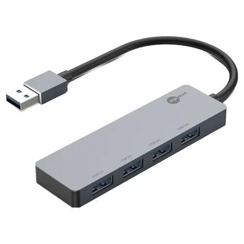 엠피맨 USB3.0 A타입 4포트 멀티 허브, 1개, 메탈그레이 (N-UHJ401)