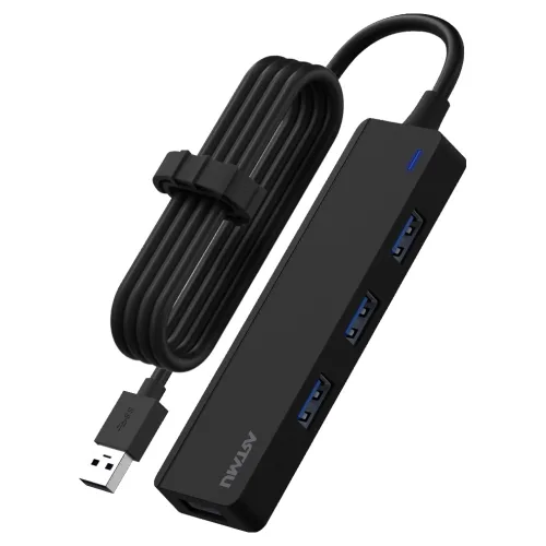 아트뮤 USB A타입 4포트 5Gbps 멀티 허브 1.5m BH110, 1개, 블랙