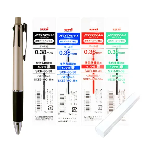 제트스트림 선물 포장 + MSXE5-1000-38 4&1 멀티펜 1개 + SXR-80-38 다색 리필심(흑청적녹 1개씩)