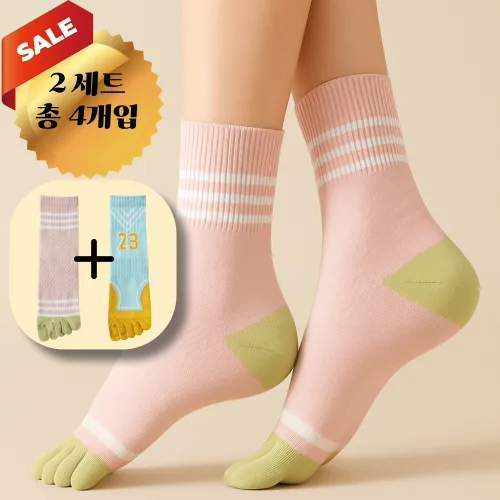다잇대 여성용 스포츠 패션 발가락 양말