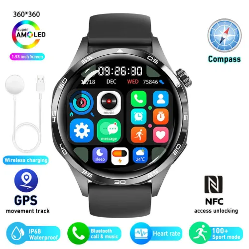 HUAWEI WATCH GT 5 Pro 46mm 40m 진화한 골프 네비게이션 탑재 스마트 워치 3D코스 맵