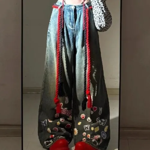 COSYEVNO여성 청바지 겨울 빈티지 디자인감 루즈핏 긴바지 zynzk-10