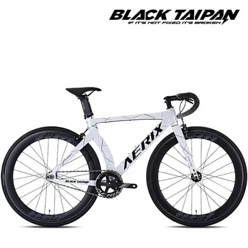 2025 블랙타이판 경량 알루미늄 에어로 픽시자전거 카본림 카본포크 에릭스 700C 무료 완조립+사은품, 1개, 165cm, 에릭스 510 화이트 (싱글기어)