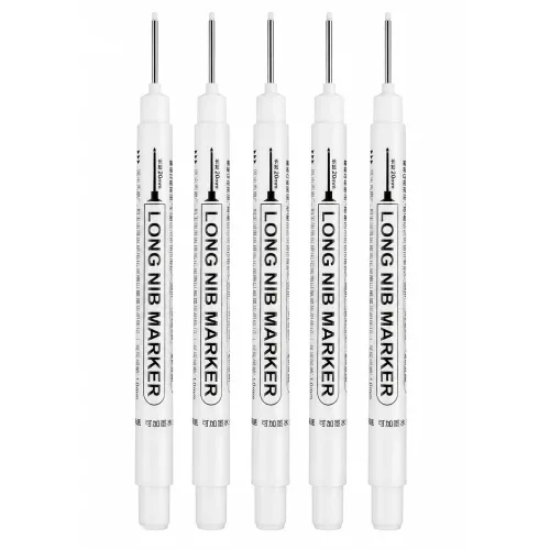 일상채움 공업용 산업용 작업용 20mm 긴촉 마카펜 5개 세트, 1세트, 화이트 5개