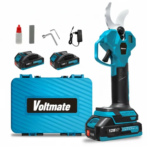 [국내발송] VoltMate 21V 다목적 무선 충전 전동 전지가위 공구 세트 LED 전량 표시 전동가위+2000mAh 배터리 2개 BLDC모터, 1세트
