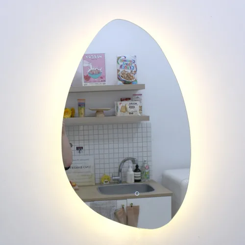 KC인증 터치형 3색변환 LED 비정형망고 간접등 벽걸이 인테리어 탁상 화장대 조명거울