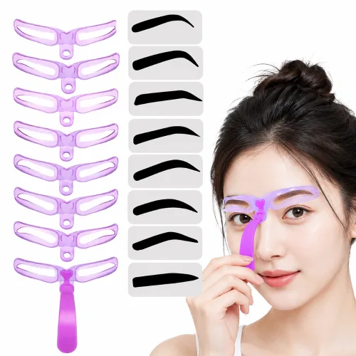 리너쉬 눈썹 그리기 가이드 예쁜눈썹 고정 틀 모음, 1개, 퍼플