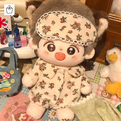 20cm 인형 잠옷 솜인형옷 파자마 안대 세트