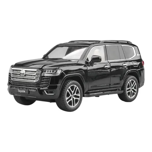 마이카 다이캐스트 합금 1:24 토요타 랜드 크루저 리모트 컨트롤 모델 SUV 자동차 모형 피규어 장식 선물, 1개, 컬러_블랙