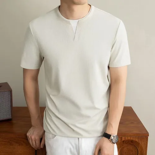 J nd O남성 여름 시원한 라운드 포인트 반팔 티셔츠