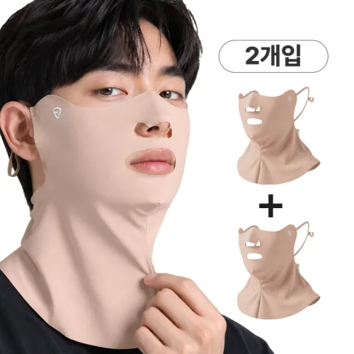 글로즈온 롱넥 냉감 아이스 쿨마스크 UV자외선차단 얼굴가리개 오픈형, 2개, 스킨