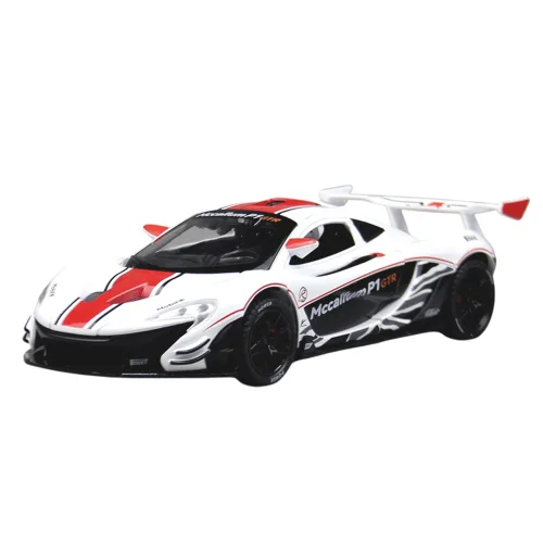 마이카 다이캐스트 금속 1:22 맥라렌 P1 GTR 모델 자동차 모형 피규어 장식, 1개, 01.화이트