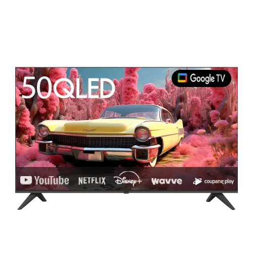 프리토스 50인치 QLED 4K 구글 AI 스마트TV 베젤리스 1등급, 방문설치, 벽걸이형, 50QLED, 127cm(50인치)