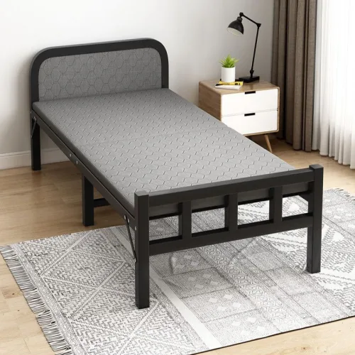 ECOHOMEY 싱글 침대 접이식 원터치 간이침대, 블랙