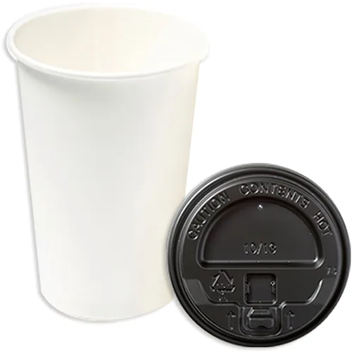 더빈썸 무지 테이크아웃종이컵 380ml + 블랙 뚜껑, 100개입, 1개