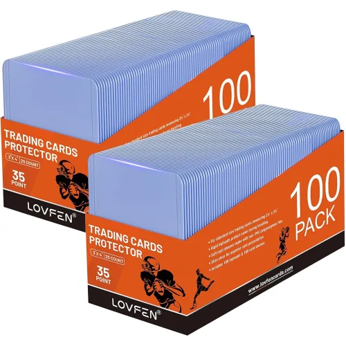 LOVFEN 35PT TCG 포켓몬카드 박스 야구카드 팬 응원 카드쉘 보관 케이스, 200개, 투명
