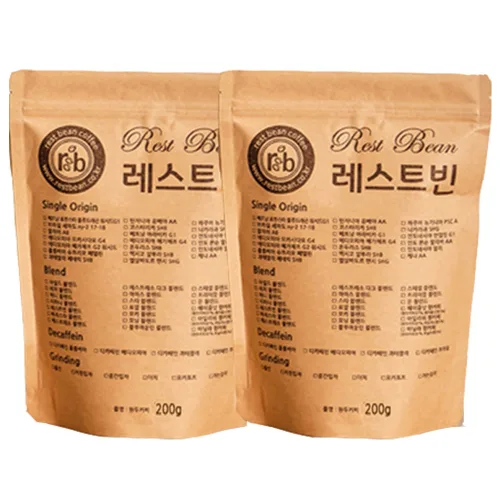 헤이즐넛 향커피, 가는입자, 200g, 2개