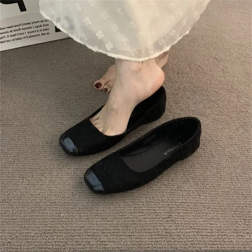 TIRA 여성 데일리 심플 라운드토 플랫슈즈 편안한 슬립온 오피스 캐쥬얼 신발
