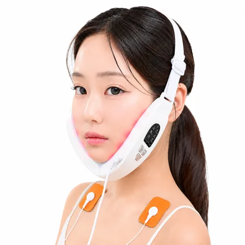ERANSTAR 무선 스마트 V라인 EMS 얼굴 마사지기 LED진동 페이셜 리프팅 주름관리 이중턱 삭체 저주파 뷰티 디바이스, 화이트, S1