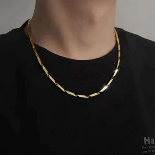 18k 특수 압축 도금 목걸이 남성 남자 대나무육각